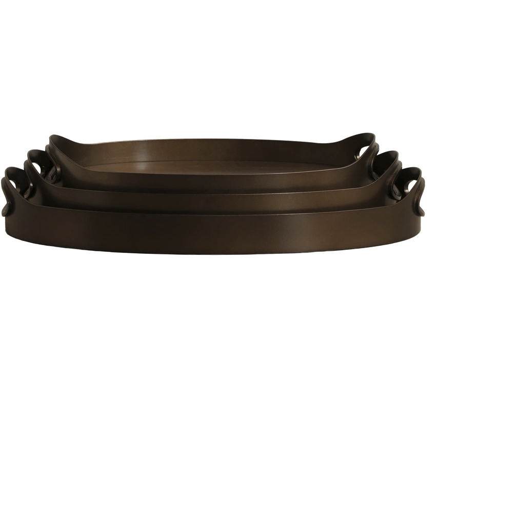 Delhi Dark Brown / Bronze Tray, Set of 3